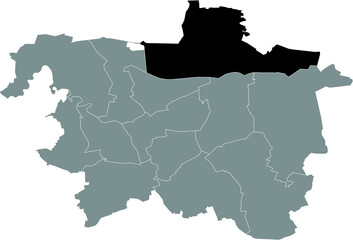 Black location map of the Hanoverian Bothfeld-Vahrenheide district inside the German regional capital city of Hanover, Germany