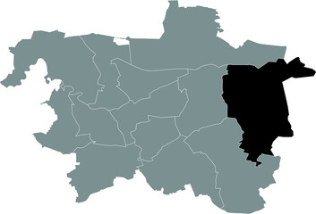 Black location map of the Hanoverian Misburg-Anderten district inside the German regional capital city of Hanover, Germany