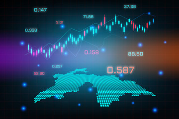 Stock market background or forex trading business graph chart for financial investment concept of Tajikistan map. business idea and technology innovation design.