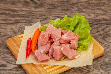 Raw pork meat for cooking