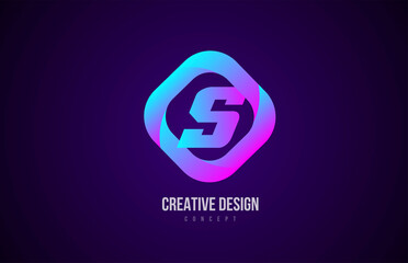 pink S alphabet letter logo icon. Creative design template for business and company