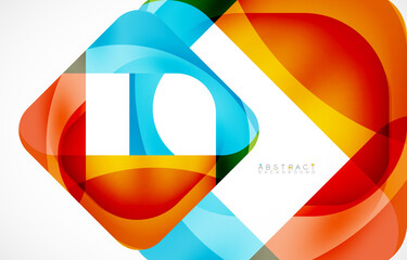 Minimal background. Abstract square shape with round corners created with wavy forms. Vector Illustration For Wallpaper, Banner, Background, Landing Page