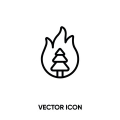 Forest fire vector icon . Modern, simple flat vector illustration for website or mobile app.Fire symbol, logo illustration. Pixel perfect vector graphics	