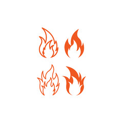 Fire flame icon design set bundle template isolated