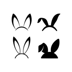 Bunny ear icon design set bundle template isolated