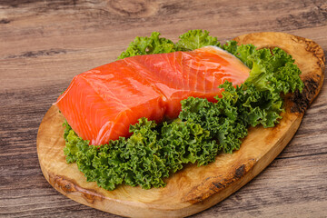 Salmon fillet slice for cooking