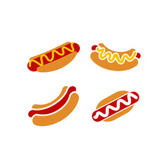 Hotdog icon design set bundle template isolated