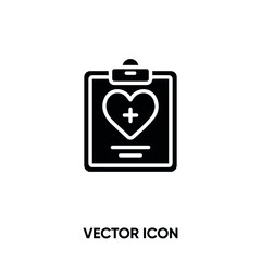 Medical report vector icon . Modern, simple flat vector illustration for website or mobile app. Medical form and record symbol, logo illustration. Pixel perfect vector graphics	