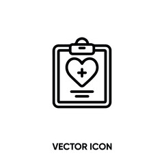 Medical report vector icon . Modern, simple flat vector illustration for website or mobile app. Medical form and record symbol, logo illustration. Pixel perfect vector graphics	