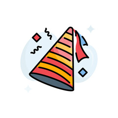 Party hat vector filled outline icon style illustration. EPS 10 File