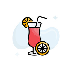 non alcoholic drink vector filled outline icon style illustration. EPS 10 File