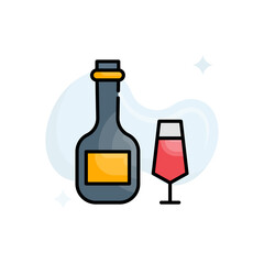 Happy hour vector filled outline icon style illustration. EPS 10 File