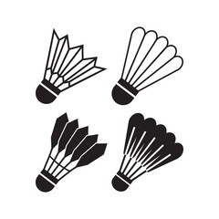 Shuttlecock icon design set bundle template isolated