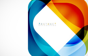 Minimal background. Abstract square shape with round corners created with wavy forms. Vector Illustration For Wallpaper, Banner, Background, Landing Page