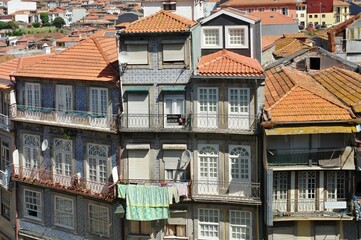 Traditional historic facades in Porto - Portugal 