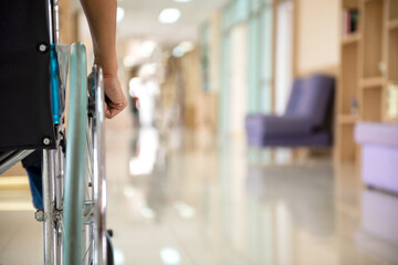 Close up Wheelchairs waiting of patient services. Medical Wheelchairs in the hospital.