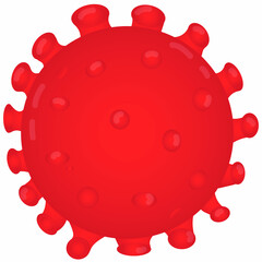 big red coronavirus, disease virus, vector illustration in flat style