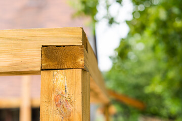 Corner connection of timber beams in frame buildings