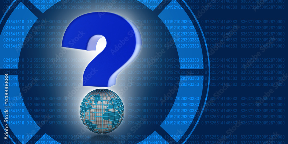 Poster 3d rendering question mark