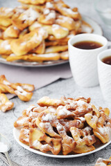 Angel wings, traditional sweet crisp pastry