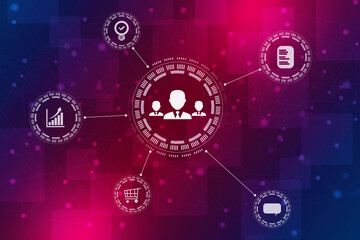 2D Digital Abstract Business Networking background
