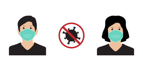 design guidelines for wearing masks and keeping a safe distance to avoid the corona virus