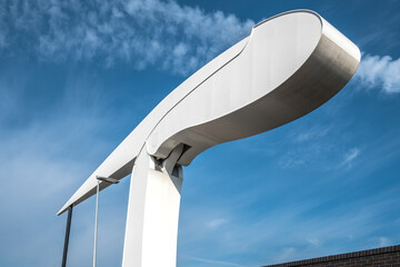 The bridge over the Vollenhover Canal near Vollenhove, Overijssel Province, The Netherlands