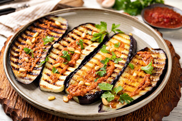 Grilled eggplant and sauce