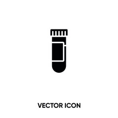 Test tube vector icon . Modern, simple flat vector illustration for website or mobile app.Blood test  symbol, logo illustration. Pixel perfect vector graphics	