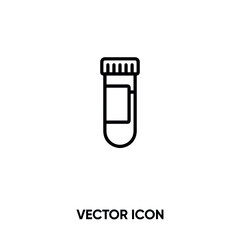 Test tube vector icon . Modern, simple flat vector illustration for website or mobile app.Blood test  symbol, logo illustration. Pixel perfect vector graphics	