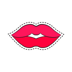 Woman's lip gestures patches ww dd isol