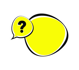 text with question mark on white background