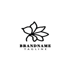 azalea flower logo icon cartoon template vector simple