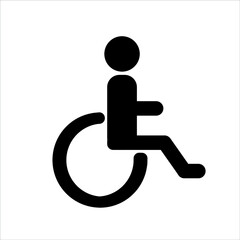Vector disabled person icon in wheelchair