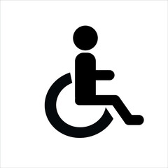 Vector disabled person icon in wheelchair