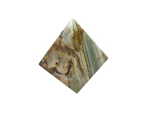 Onyx pyramid close-up on a white isolated background