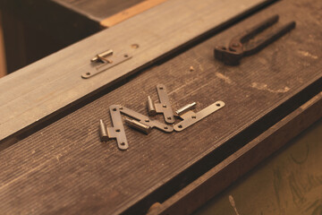 a tool in a carpentry workshop.