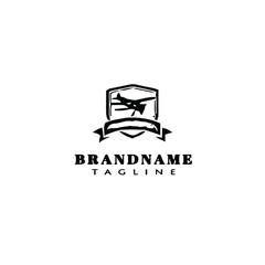 airplane badges cartoon logo icon template vector illustration