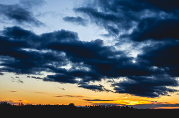 Beautiful cloudy sky at sunset