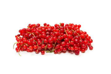 Tasty red currant isolated on white background.