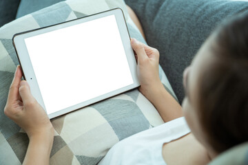 Isolated with clipping path on mockup tablet screen