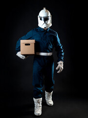 A space loader, a courier of the future delivered your parcel.