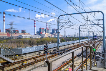 Fototapeta premium Shanghai Metro Line 10 Trains