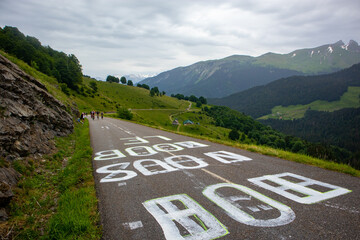 Tour de France approaching Col de Colomibier, France