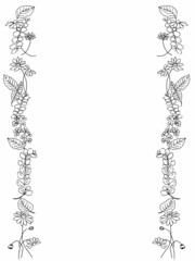 シンプルな花の装飾枠