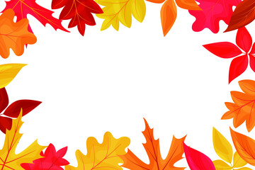 Autumn background frame with colored falling leaves. Vector illustration