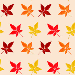 Vector seamless pattern of falling leaves. Background for textile or book covers, wallpapers, design, graphic art, printing, hobby, invitation.