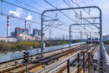 Fototapeta na wymiar Shanghai Metro Line 10 Trains
