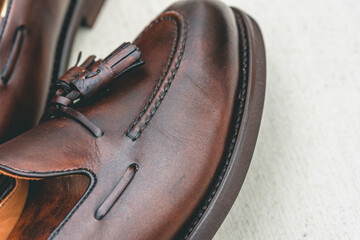 Obraz premium I took care of my leather shoes.