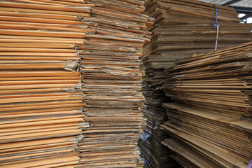 Paper pile and piece of cardboard